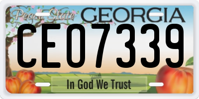 GA license plate CEO7339