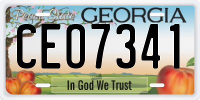 GA license plate CEO7341