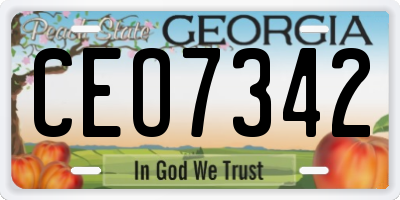 GA license plate CEO7342