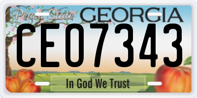 GA license plate CEO7343