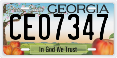 GA license plate CEO7347