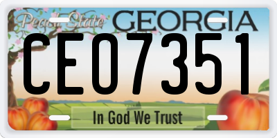 GA license plate CEO7351