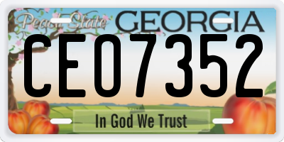 GA license plate CEO7352