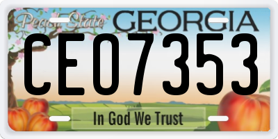 GA license plate CEO7353
