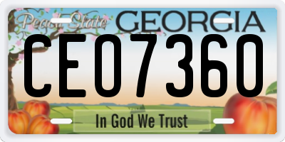 GA license plate CEO7360