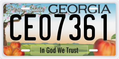 GA license plate CEO7361