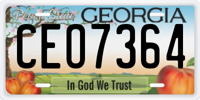 GA license plate CEO7364