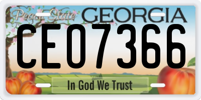 GA license plate CEO7366