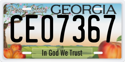 GA license plate CEO7367