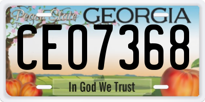 GA license plate CEO7368