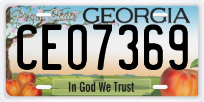 GA license plate CEO7369