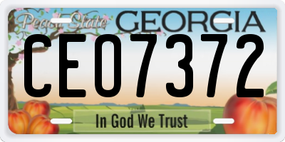 GA license plate CEO7372