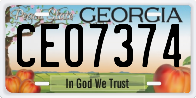GA license plate CEO7374