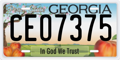 GA license plate CEO7375