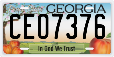 GA license plate CEO7376