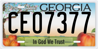 GA license plate CEO7377
