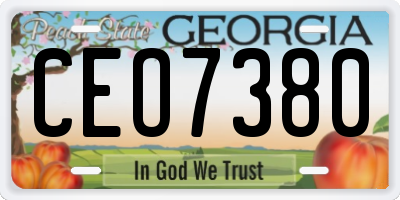 GA license plate CEO7380