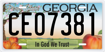 GA license plate CEO7381