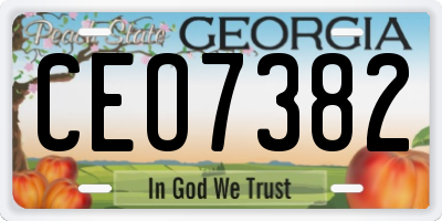 GA license plate CEO7382