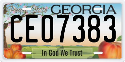 GA license plate CEO7383