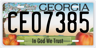 GA license plate CEO7385