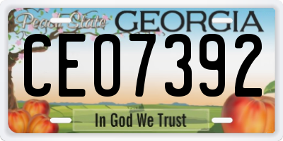 GA license plate CEO7392