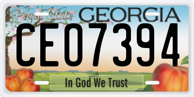 GA license plate CEO7394