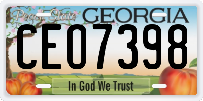 GA license plate CEO7398