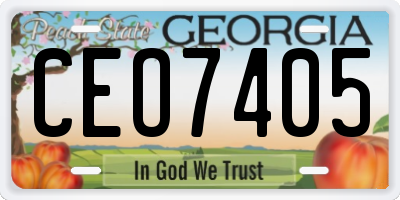 GA license plate CEO7405