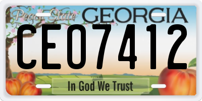 GA license plate CEO7412