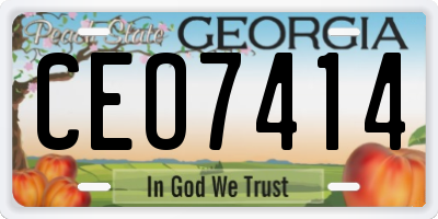 GA license plate CEO7414