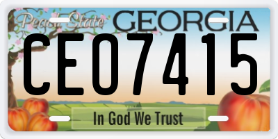 GA license plate CEO7415