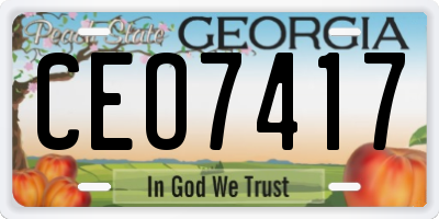 GA license plate CEO7417
