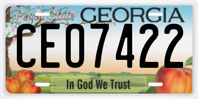 GA license plate CEO7422