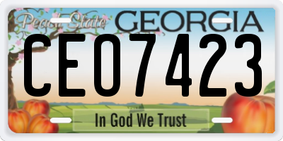 GA license plate CEO7423