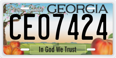 GA license plate CEO7424