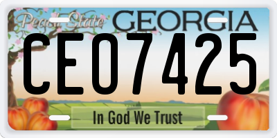 GA license plate CEO7425