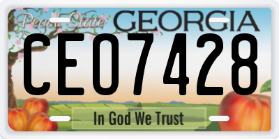 GA license plate CEO7428