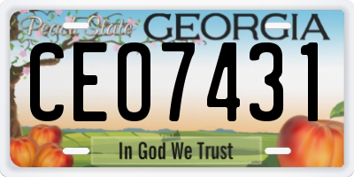 GA license plate CEO7431