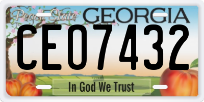 GA license plate CEO7432