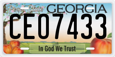 GA license plate CEO7433