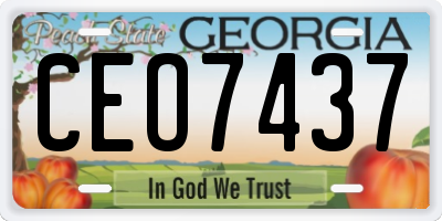 GA license plate CEO7437