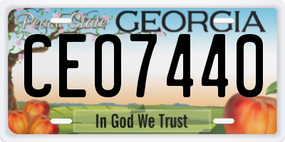 GA license plate CEO7440
