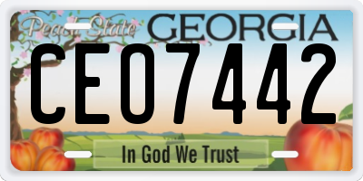 GA license plate CEO7442