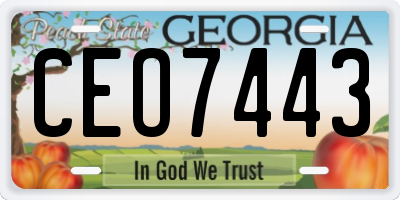 GA license plate CEO7443