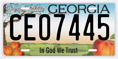 GA license plate CEO7445