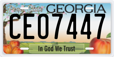 GA license plate CEO7447