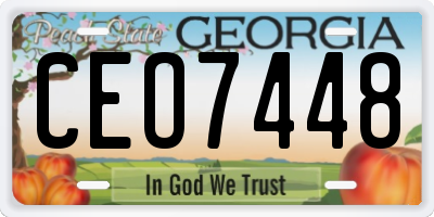 GA license plate CEO7448
