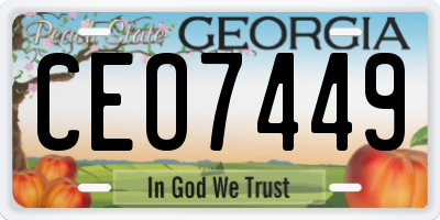 GA license plate CEO7449