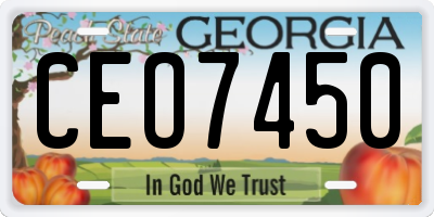 GA license plate CEO7450